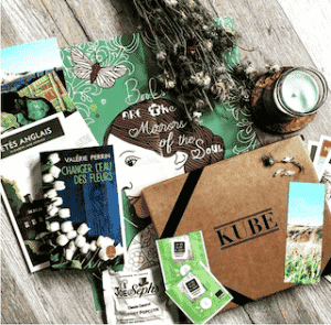 Carte cadeau pour offrir une box littéraire Kube pour adulte passionné pour un Noël éco-responsable